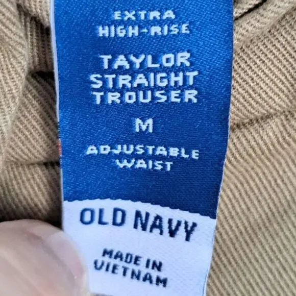 Old Navy Extra High Rise Taylor Straight Trouser Pants Tan Cargo Women's Medium - Picture 6 of 7